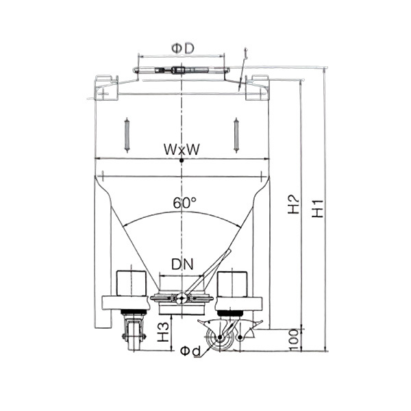 Mobile Stainless Steel Lifting Mixing Hopper