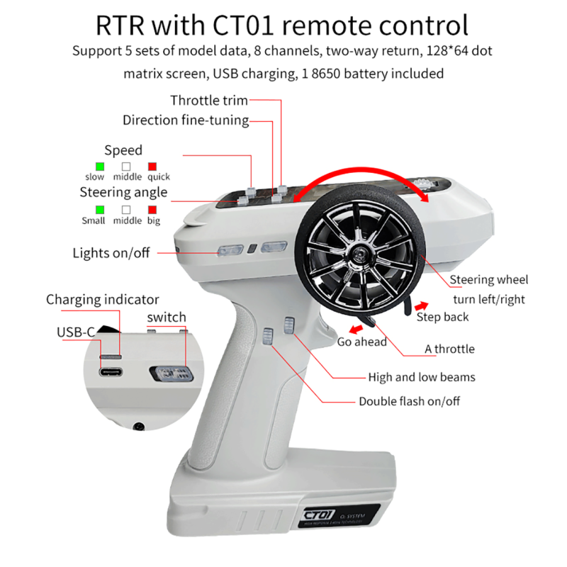 LDARC X43 1/ Mini RC Remote Control Model Car Desktop Crawler RTR 4WD Code Rolling Adult Children's Toys