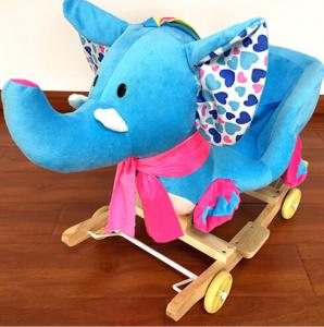 China Cute Plush Rocking Elephent Animal Toys With Music For Children Riding On on sale