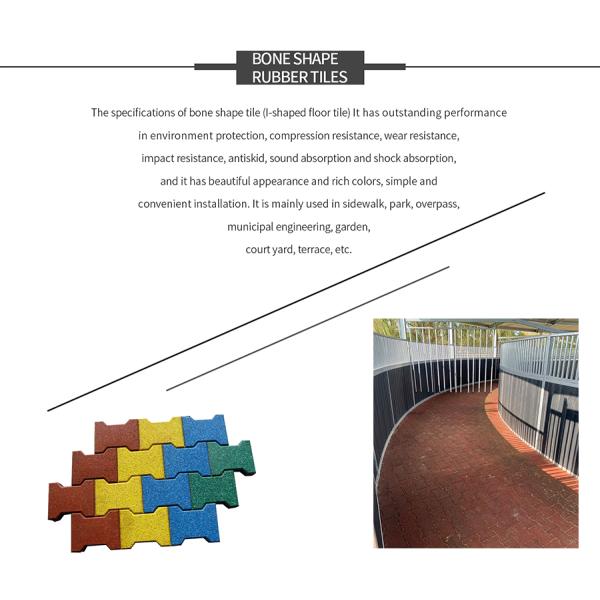 Horse Stable Easy Installation Interlocking Rubber Tile Rubber Dog Bone Paver Tile