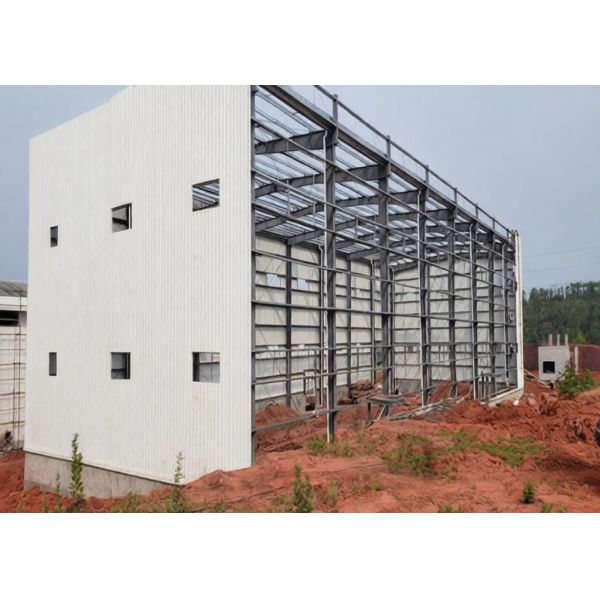 4000 Sq Meters Steel Structure Building Warehouse with EPS / Rock Wool/PU/Fiber Glass Sandwich Panel Insulated Cladding