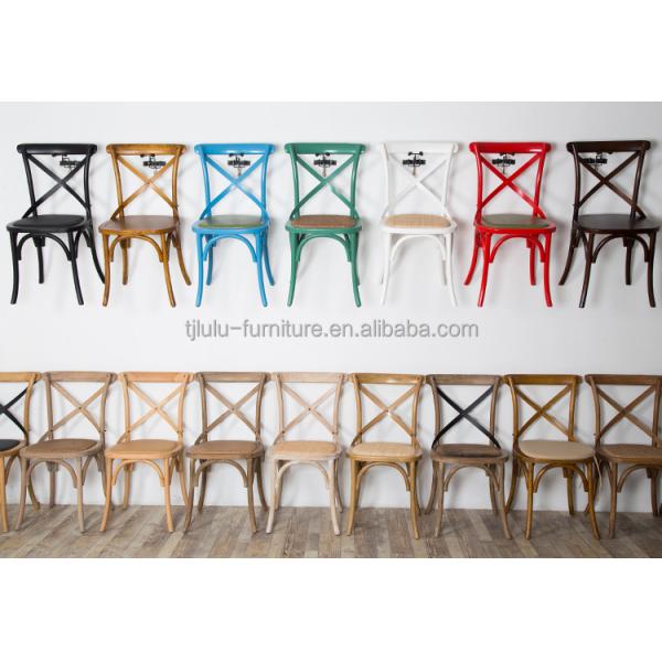 Solid Wood Cross Back Chairs with Nitrolacquer Finish and Modern Stacked Design W50*D44*H89CM