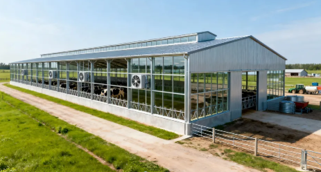 Hot-DIP Galvanized Steel Structure Cow Shelter with Customizable Span and Earthquake Resistant Design