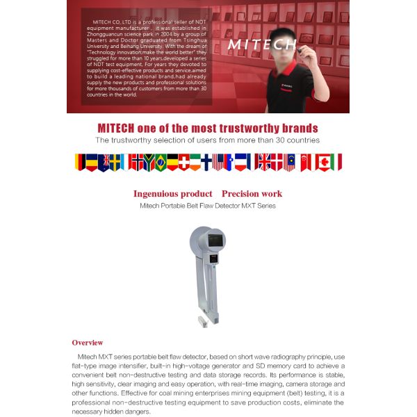 High Sensitivity Mitech MXT Series Portable Belt Flaw Detector AC220V 50Hz