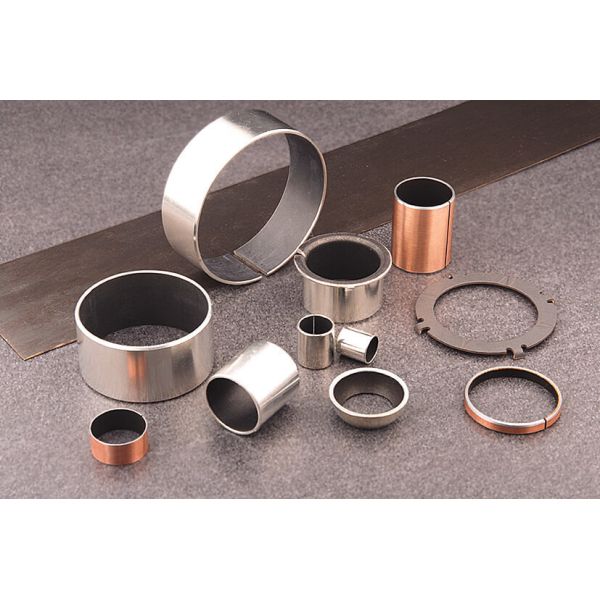 Custom OEM Graphite Filled Bronze Bushings AlSn20Cu Steel Backing Flanged Sleeve