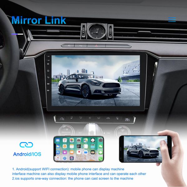 Universal Car 2 Din Android12 Carplay Gps TS7 Player with Multi Language Support