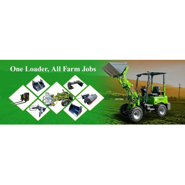Multi-Functional Mini Wheel Loader with Quick Change Attachments, 4WD Off-Road Performance and 160Ah Lithium Battery