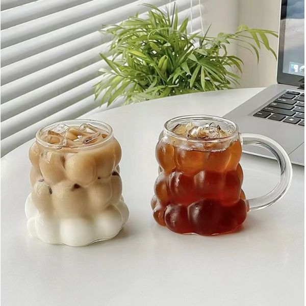 High Borosilicate Glass Cup Transparent Irregular Glass Coffee Mug For Enjoying Drinks