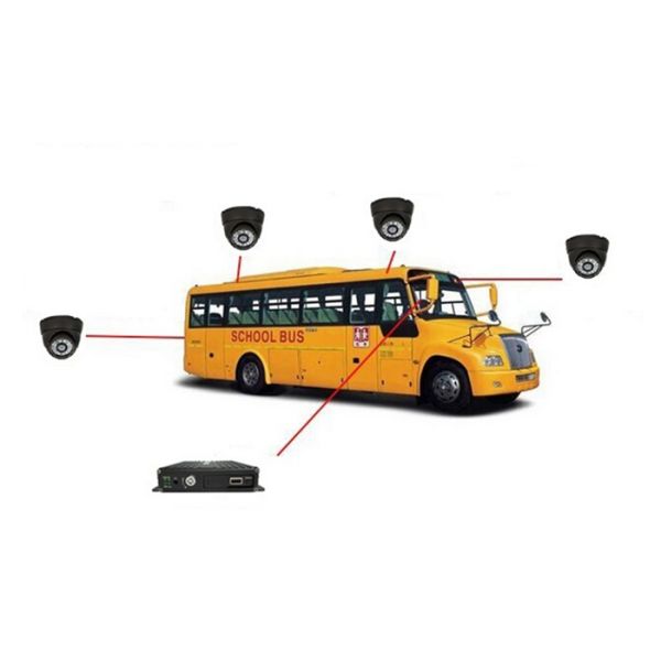 4 Channel School Bus Surveillance Vehicle Security Camera System 720P MDVR Kits
