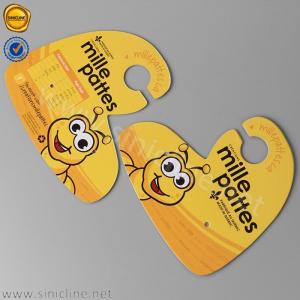 Buy cheap Eco Friendly Cardboard Hangers Customized Cute Yellow Kids Shoe Hanger product