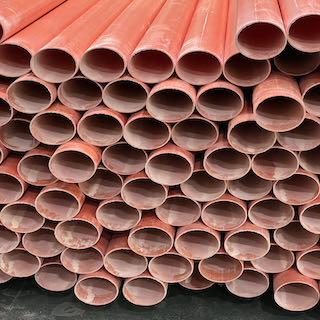 Wall Thickness 2.5mm Pultrusion FRP Round Tube Light Grey As Facility Of Infrastructures