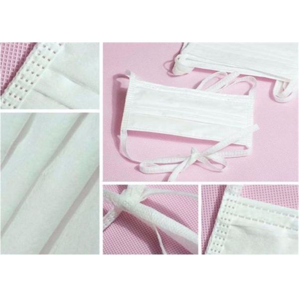 Odorless Surgical Mask Disposable 3 Ply Lace Up Disposable Non Woven Face Mask