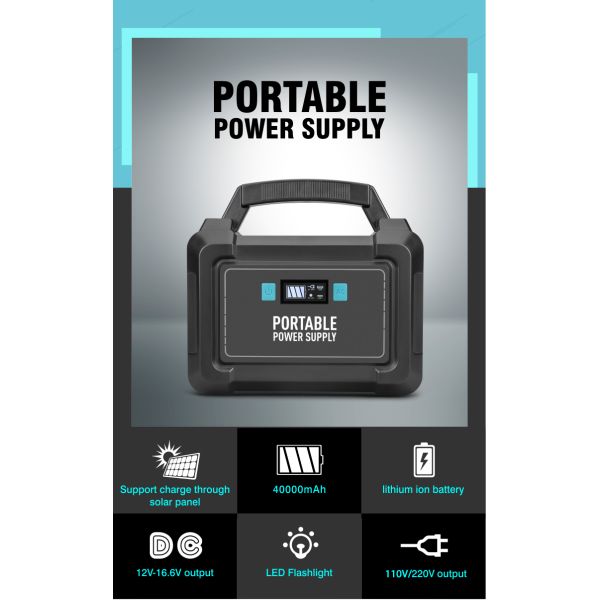 148wh Lithium Battery Portable Power Station 100W For Outdoor Camping