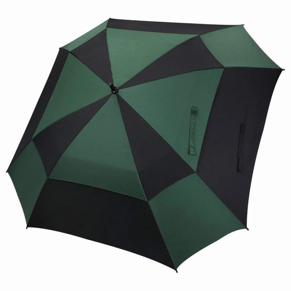 extra large Wind Proof Double Canopy Umbrella , Durable Square Golf Umbrella EVA Handle