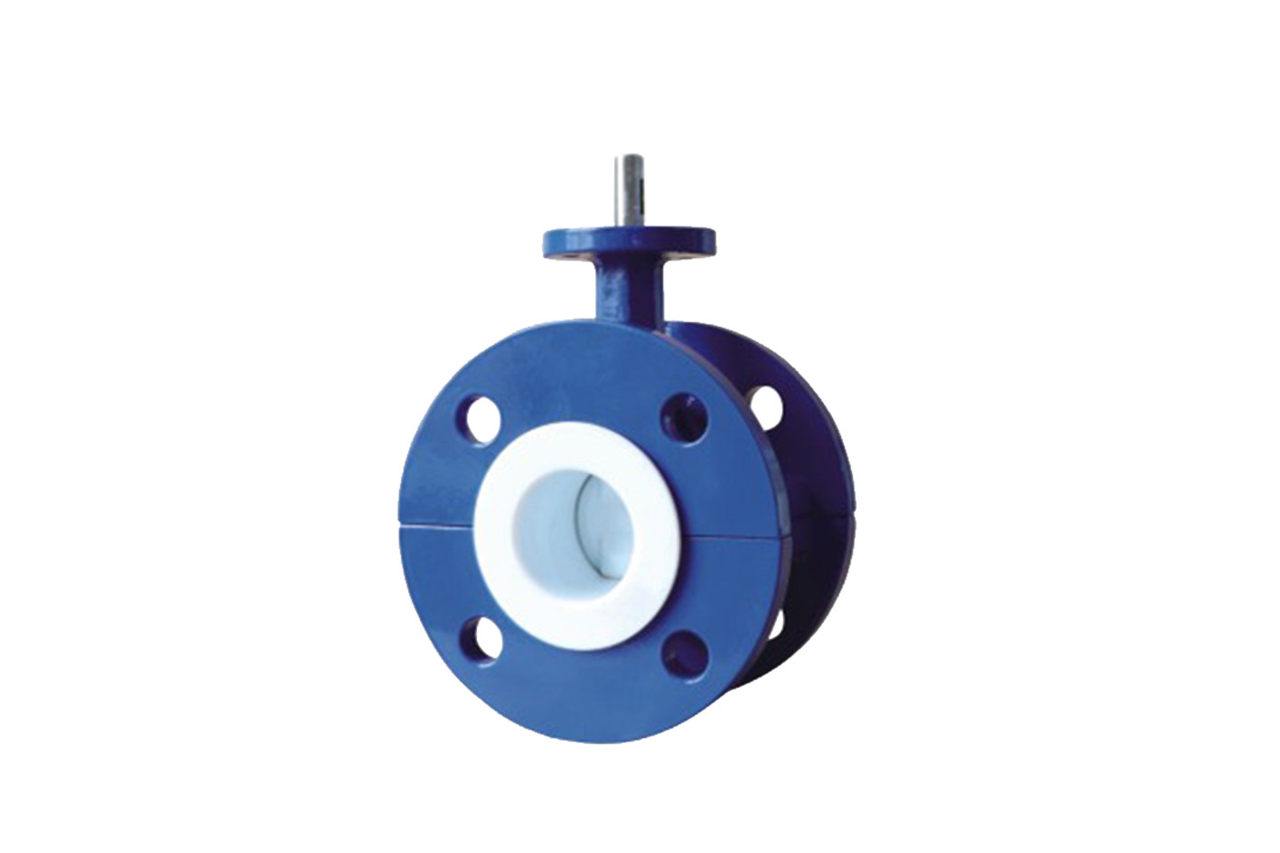 Buy cheap Blue Flanged PTFE Lined Butterfly Valve , Worm Gear Operated Butterfly Valve product