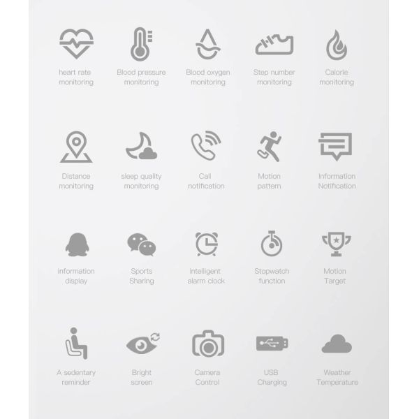 Calorie Monitoring Wristband Fitness Tracker Weather Temperature Sports Sharing