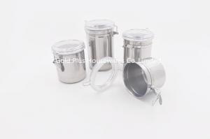 China Household Stainless Steel Canister Set Kitchen PP Lid Food Bottle Set on sale