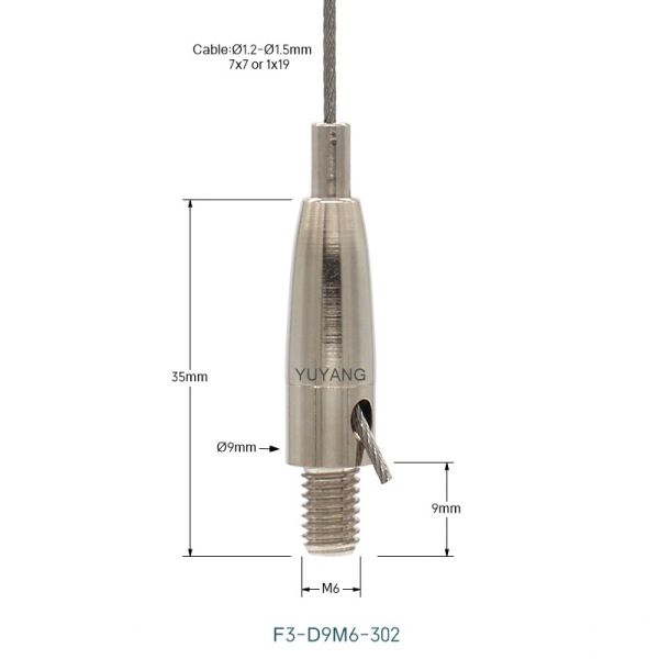 High Accuracy Side Exit Cable Gripper Wire Cable Grippers Anti Corrosion For Hanging Lights F3-302