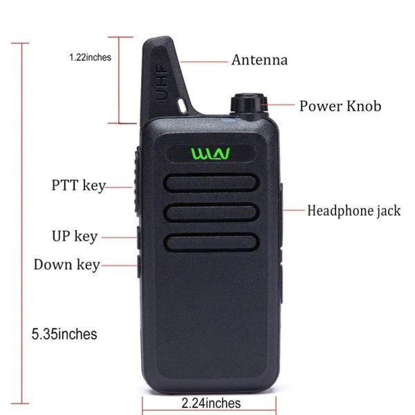16 Channels UHF Two Way Radio 6KM Handheld Walkie Talkies