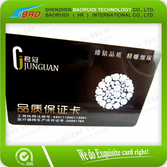 Plastic Warranty Card Guarantee Card