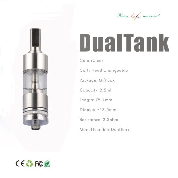 Dualtank clearomizer pyrex glass tube