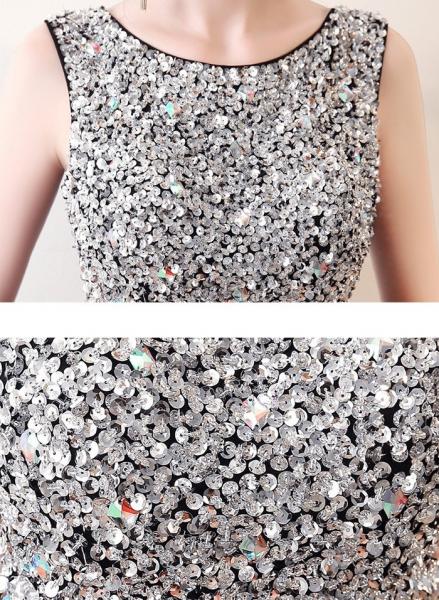 Top Sequin Short Length Prom Dresses Multi Color Back Hollow Sleeveless
