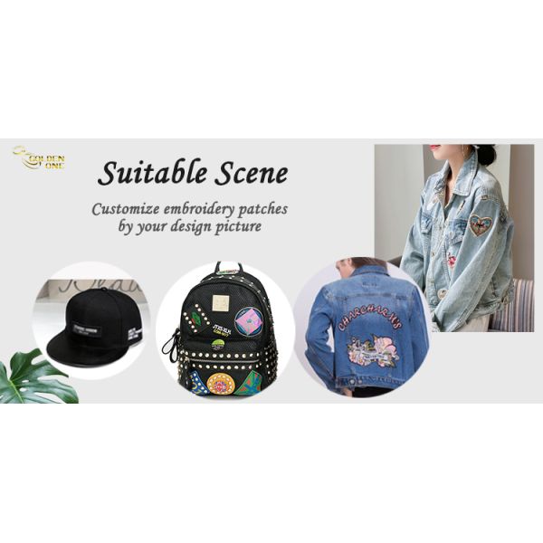 Hat Chenille Embroidered Cloth Patches Iron On Custom Silicone Rubber
