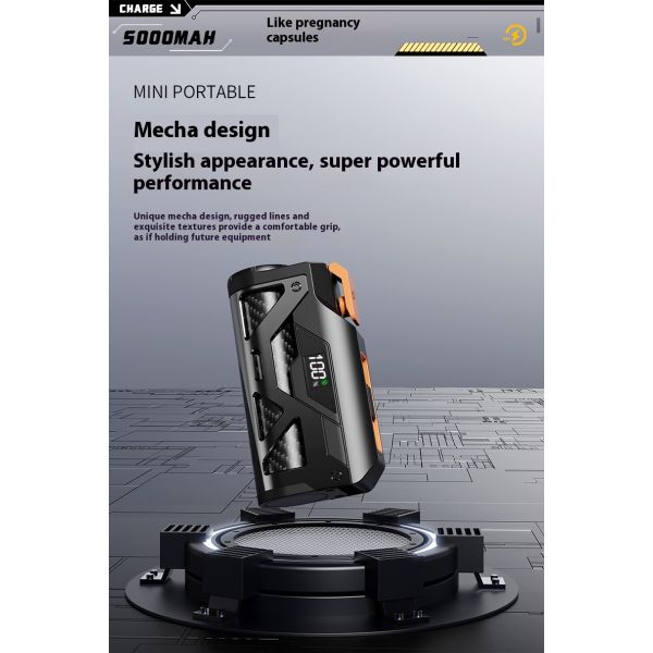 Mecha Capsule Cordless Power Bank 10000mAh 10W Portable Mini Fast Charging Backup Battery
