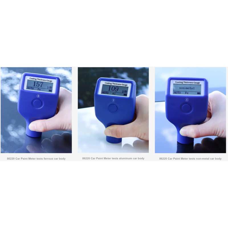 86220 Professional Paint Thickness Gauge with 0.5s Fast Response Ruby Probe and Bluetooth Data Transmission