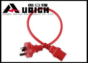 China Red 6ft Three Prong Australia Power Cord With IEC 320 C13 Connector 10A 250V on sale