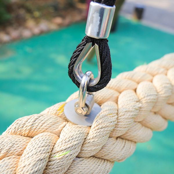 120mm Playground Rope Bridge Sand Color Kids Polyester Rope Snake Swing
