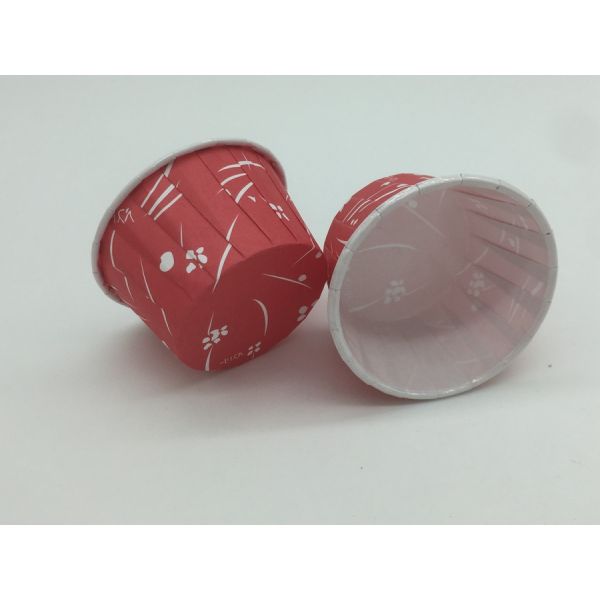 Romantic Flower PET Baking Cups Dark Red Cupcake Holders Customized Size