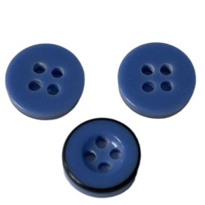 Buy cheap 4 Holes Plastic Resin Buttons 11mm Bule Color With Black Rim Use For Sewing from wholesalers