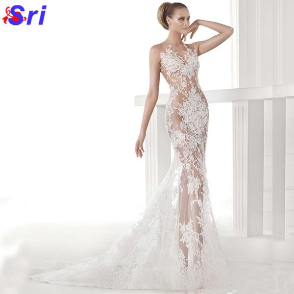 Quality New Wedding Dress Sexy Hollow Out 2015 Fashion Warmly Welcome White Sexy Wedding Dress for sale