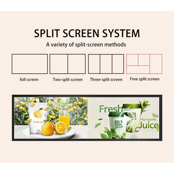 34 Inch Smart Android Bar Display for Interactive Shelf Edge Screen and Retail Digital Signage Player