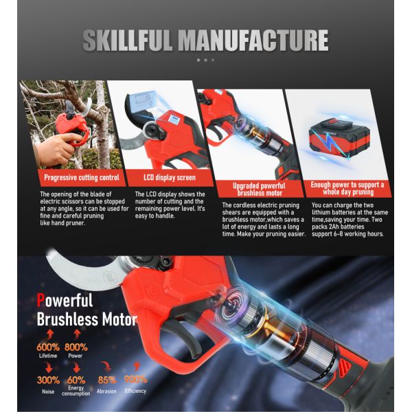 Big Power Professional Battery Lithium 45mm Electric Pruner Shear
