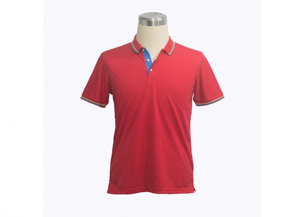 Quality Summer Men's Cotton Polo Shirts Two - Ply Slim Fit Silk Meah , Screen Printing for sale