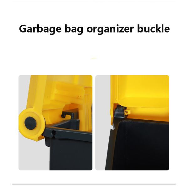 High Quality Kitchen Recycling Trash Bins Rectangular Waste Bin With Foot Pedal Yellow Trash Can