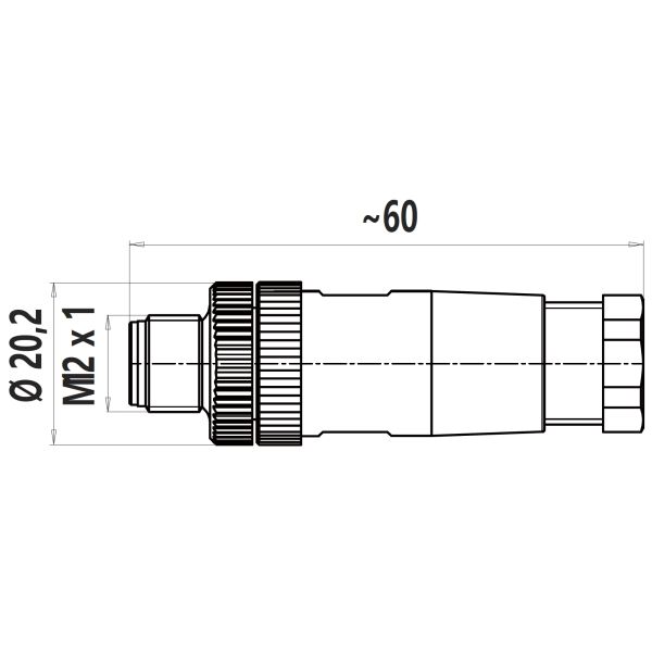 Field Wireable Assembly M12 Connector 8 Pin A Code Male IP67