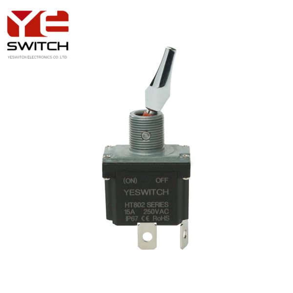 (ON)-OFF-(ON) Toggle Switch PC Terminal Flat Metal Handle For Test Instruments