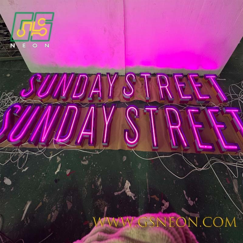 Open Face Exposed Neon LED Channel Letters High Visibility Bright Lighting