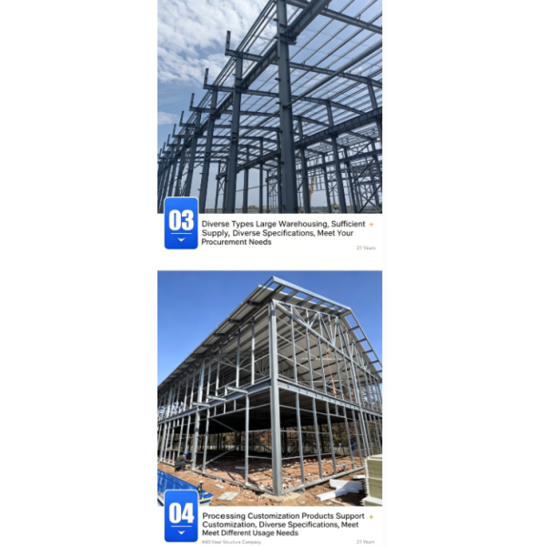 Turnkey Steel Structure Workshop & Warehouse Construction / I-Beam Steel Building Fabrication Service