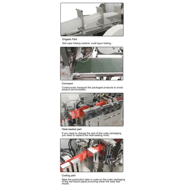 60HZ Automatic Wet Wipes Packing Machine EOSS 64.9 DB Aluminium