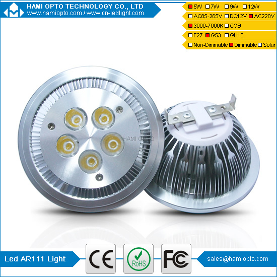 China factory popular led ar111 spot light dimmable gu5.3 for home/bar/restaurant