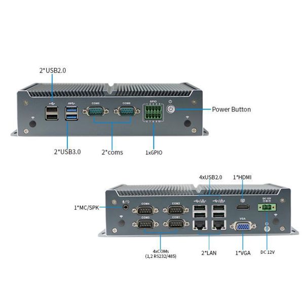 IBOX-1126 J1900 Industrial Fanless Mini PC with Quad-Core Processor, 4 USB 2.0 Ports, and DDR4 Memory