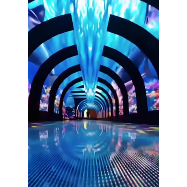 Immersive Flexible Curved LED Videos Walls Display 3D Interactive Tunnel LED Screen