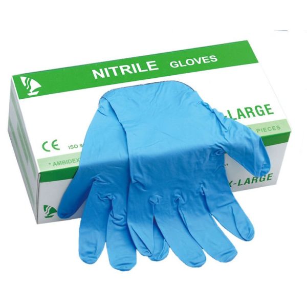 Elasticity Nitrile Disposable Gloves , Polythene Disposable Gloves Smooth Surface