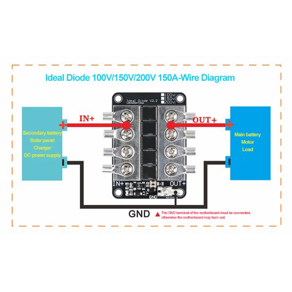 100V 150V 200V 150A Ideal Diode Module Battery Charging Anti Backfilling For Solar Power System