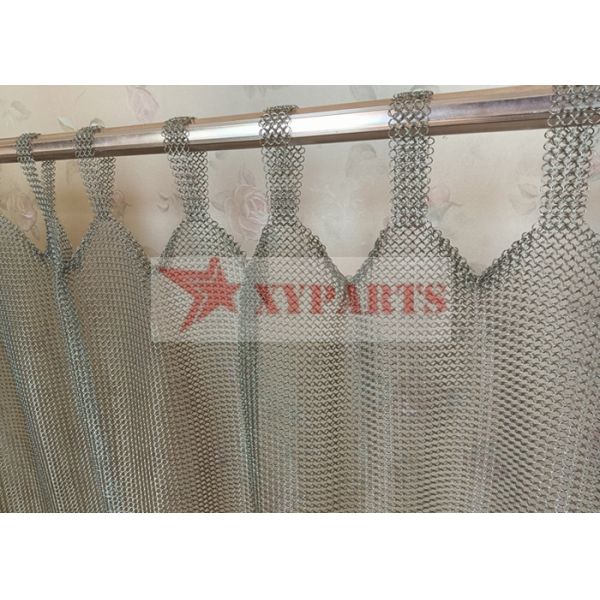 0.8x7mm Welded Type Stainless Steel Mesh Curtain For Interior Decoration Ring Mesh Curtain