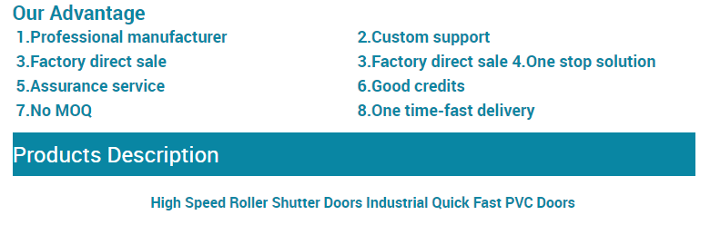 Automatic PVC Fabric High Speed Fast Acting Rapid Rise Overhead Quick Roll up door
